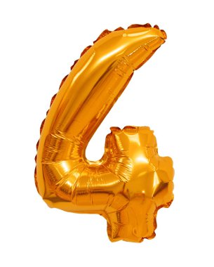 beyaz bir arka planda turuncu balon 4 (dört) sayısı. indirimler ve satış, tatil ve eğitim