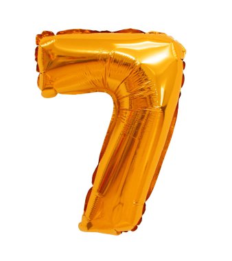 beyaz bir arka planda turuncu balon 7 (yedi) sayısı. indirimler ve satış, tatil ve eğitim