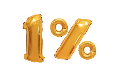 izole arka planda turuncu renk balonları yüzde bir. indirimler ve satış