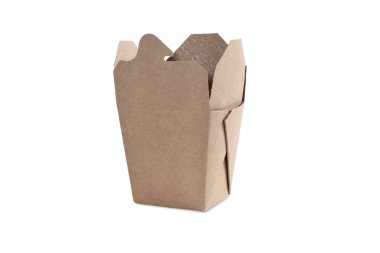 Kağıt kutusu yemek için. Beyaz arka plan üzerinde izole yemek kutusu konteyner