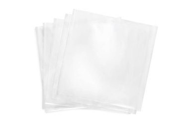 Şeker için kaç selofan çanta. İzole arka plan üzerinde beyaz çanta paketi şablonu.