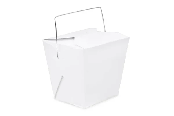 Papier Box Voor Voedsel Voedsel Vak Container Geïsoleerd Witte Achtergrond — Stockfoto