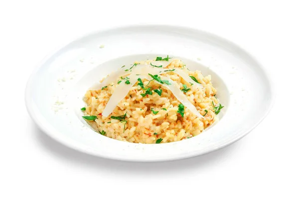 Arroz Vegetariano Com Molho Cremoso Picante Macarrão Topo Uma Placa — Fotografia de Stock