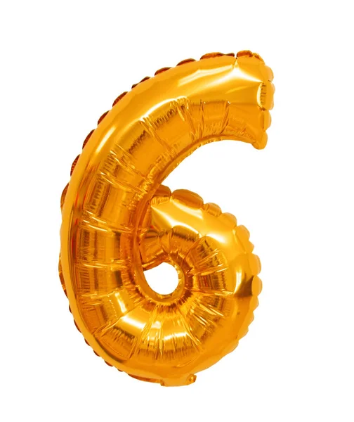 Número Seis Balões Laranja Sobre Fundo Branco Descontos Vendas Férias — Fotografia de Stock
