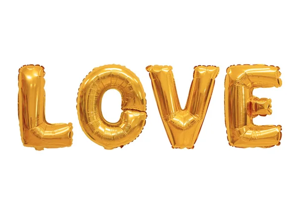 Woord Love Het Engels Alfabet Van Oranje Ballonnen Een Witte — Stockfoto