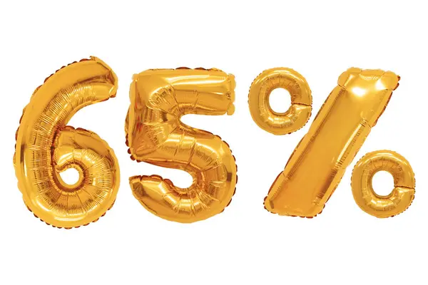 Sessenta Cinco Por Cento Balões Cor Laranja Sobre Fundo Isolado — Fotografia de Stock