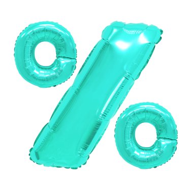 turkuaz renkli balonlar izole arka plan üzerinde yüzde. indirimler ve satış