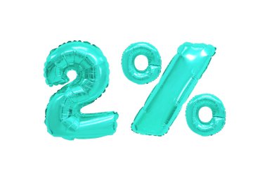 2 derece izole arka plan üzerinde turkuaz renkli balonları. indirimler ve satış