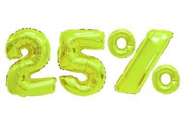 yalıtılmış zemin üzerine kireç renkli balonları yüzde yirmi beş. indirimler ve satış