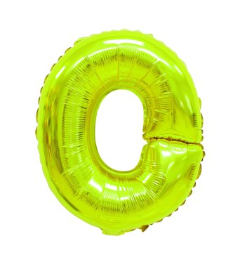 Balonlar kireç renk beyaz bir arka plan üzerinde İngilizce Alfabe harf O