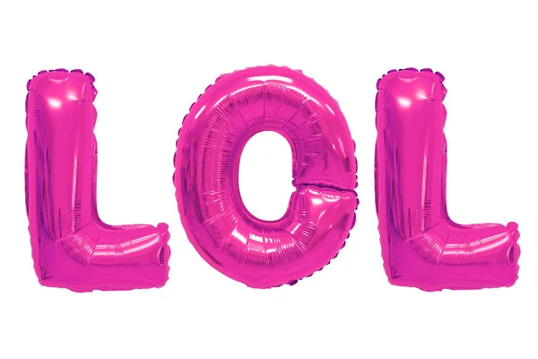 Mot Lol Alphabet Anglais Ballons Roses Sur Fond Blanc Vacances — Photo