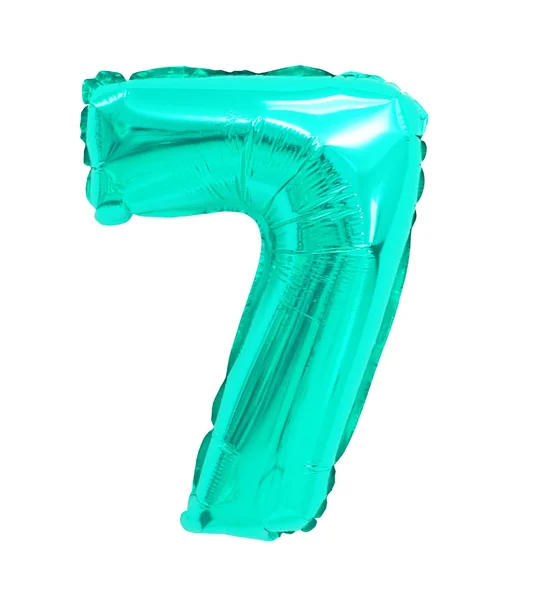 turkuaz renkli balonlar beyaz bir arka plan üzerinde yedili. indirimler ve satış, tatil ve eğitim