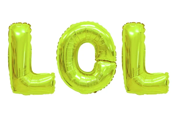 Wort Lol Englischen Alphabet Aus Kalkballons Auf Weißem Hintergrund Urlaub — Stockfoto