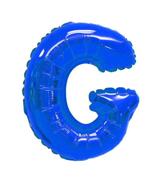 Letra Balão Azul Sobre Fundo Branco — Fotografia de Stock