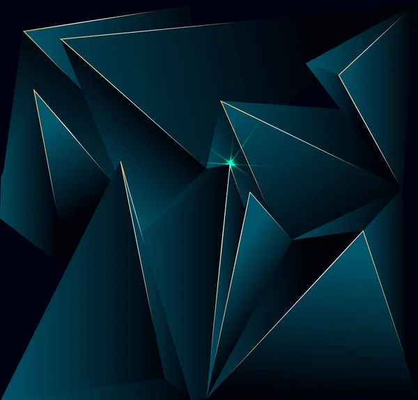 Modèle Polygonal Abstrait Luxe Bleu Foncé Avec — Image vectorielle