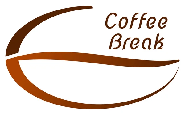 Descanso Del Café Sobre Grano Café Logotipo Los Granos Café — Vector de stock