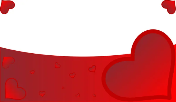 Grußkarte Zum Valentinstag Weiß Rote Illustration Mit Einem Großen Herzen — Stockvektor