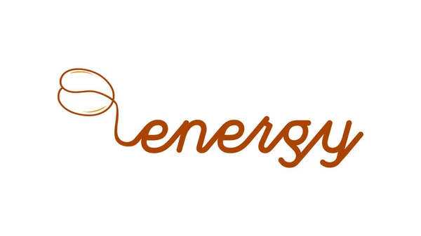 Kávébab Tele Energiával Cselekvés Kávébab Együttese Szöveges Kísérettel Szó Energia — Stock Vector