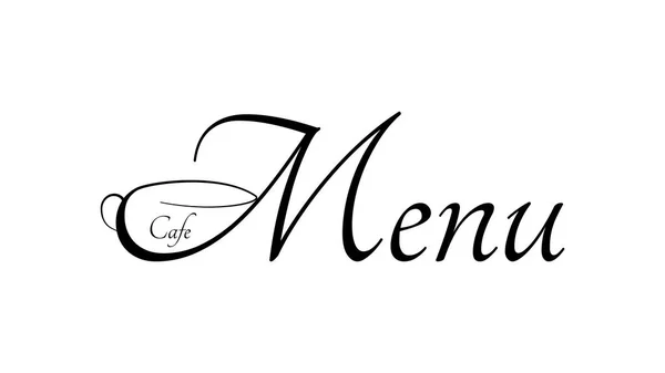 Título Del Menú Café Con Taza Café Gráficos Para Menú — Vector de stock