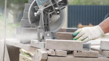 kaldırım döşeme beton kesme yakın çekim