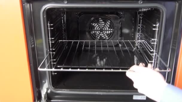 特写视图 现代烤箱前面板 — 图库视频影像