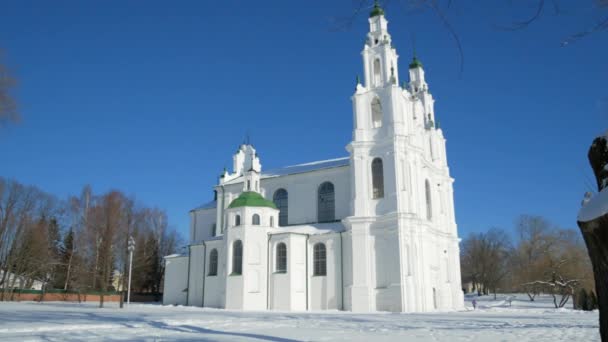 Igreja Catedral Santa Sofia Polatsk Bielorrússia Paisagem Inverno — Vídeo de Stock