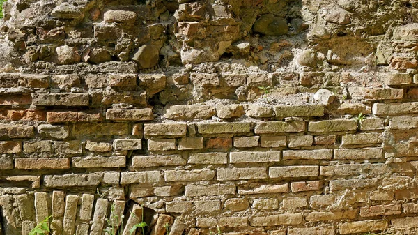 Grunge Fondo Viejo Ladrillo Pared Resistido Cayendo Aparte Cemento — Foto de Stock