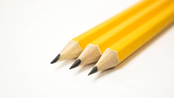 Yellow Pencil Olated White Background Stock Photo