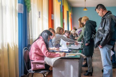 Lysychansk, Ukrayna - 03-31-2019 seçim İngiltere'de Cumhurbaşkanı