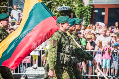 Ukrayna, Kiev, 24 Ağustos 2018. Askeri geçit töreni adanmış