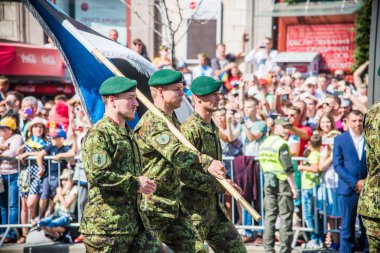 Ukrayna, Kiev, 24 Ağustos 2018. Askeri geçit töreni adanmış