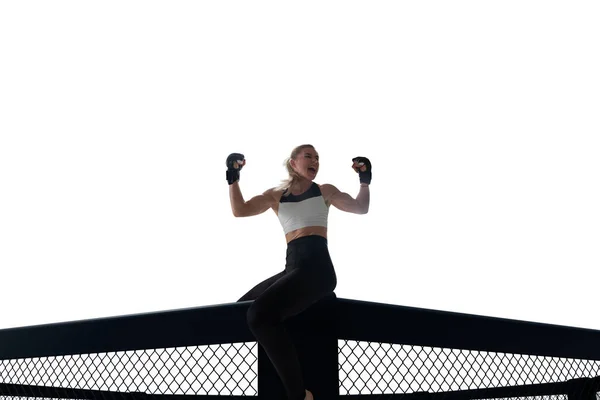 Combatientes Femeninos Mma Aislados Blanco — Foto de Stock