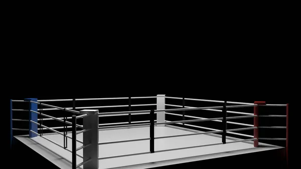 3D渲染拳击圈 — 图库照片