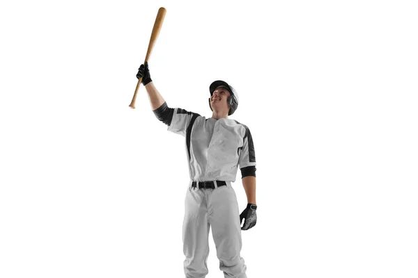 Giocatore Professionista Baseball Sfondo Bianco — Foto Stock