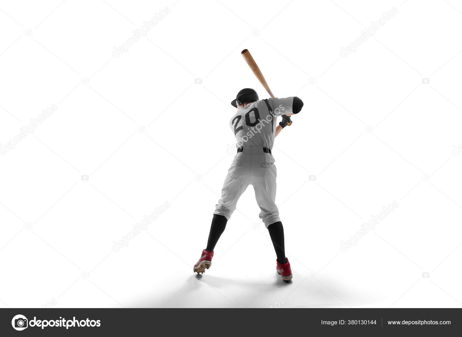 Professional Baseball Player White Background Stock Photo by