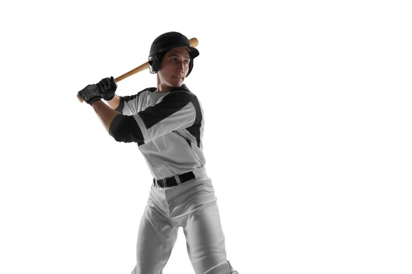 白地のプロ野球選手 — ストック写真