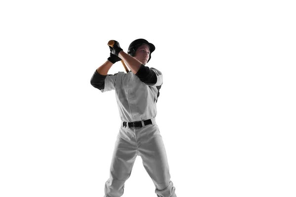 Giocatore Professionista Baseball Sfondo Bianco — Foto Stock