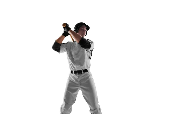 Professional Baseball Player White Background — Stock Photo, Image