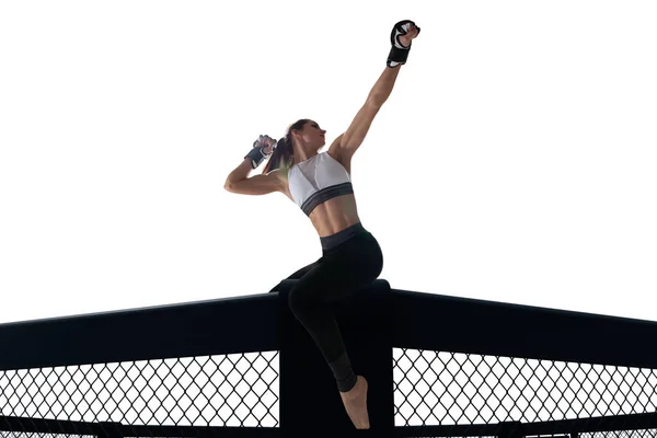 Mma Female Fighters Isolated White — Stock Photo, Image