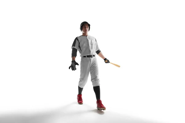 Professional Baseball Player White Background — Stock Photo, Image