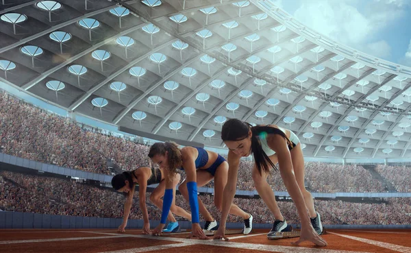 Atleta Femenina Estadio Atletismo Profesional —  Fotos de Stock