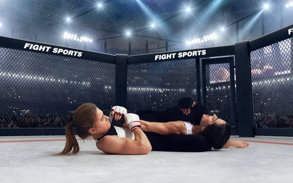 Profesyonel Ringde Kadın Dövüşçüler — Stok fotoğraf