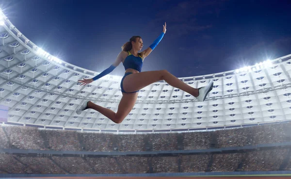 Female Athlete Professional Athletics Stadium — Stock Photo, Image