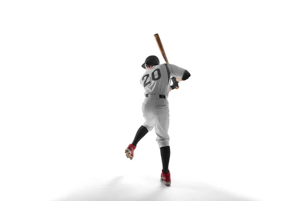 Professional Baseball Player White Background — Stock Photo, Image