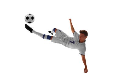 Futbolcular beyazlar üzerinde izole.