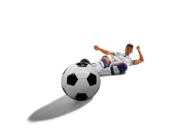 Futbolcular beyazlar üzerinde izole.