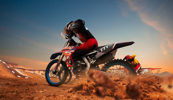 Motocross rider in action. Motocross sport.