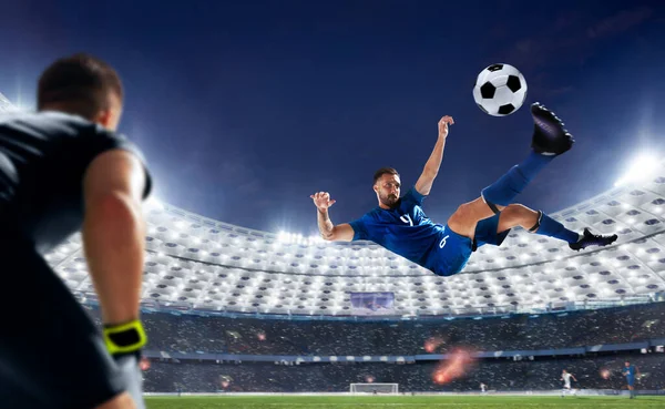 Soccer Players Action Professional Stadium — Stock Photo, Image