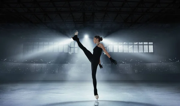 Fille Patinage Artistique Dans Arène Glace — Photo