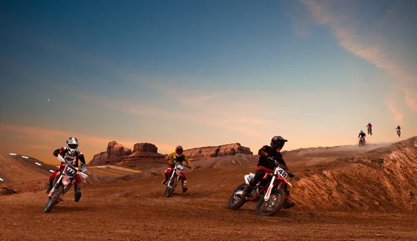Motocross Rider Ação Motocross Sport — Fotografia de Stock